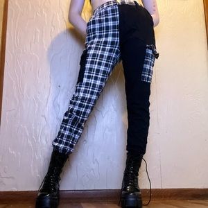 Hot topic split plaid cargo pants